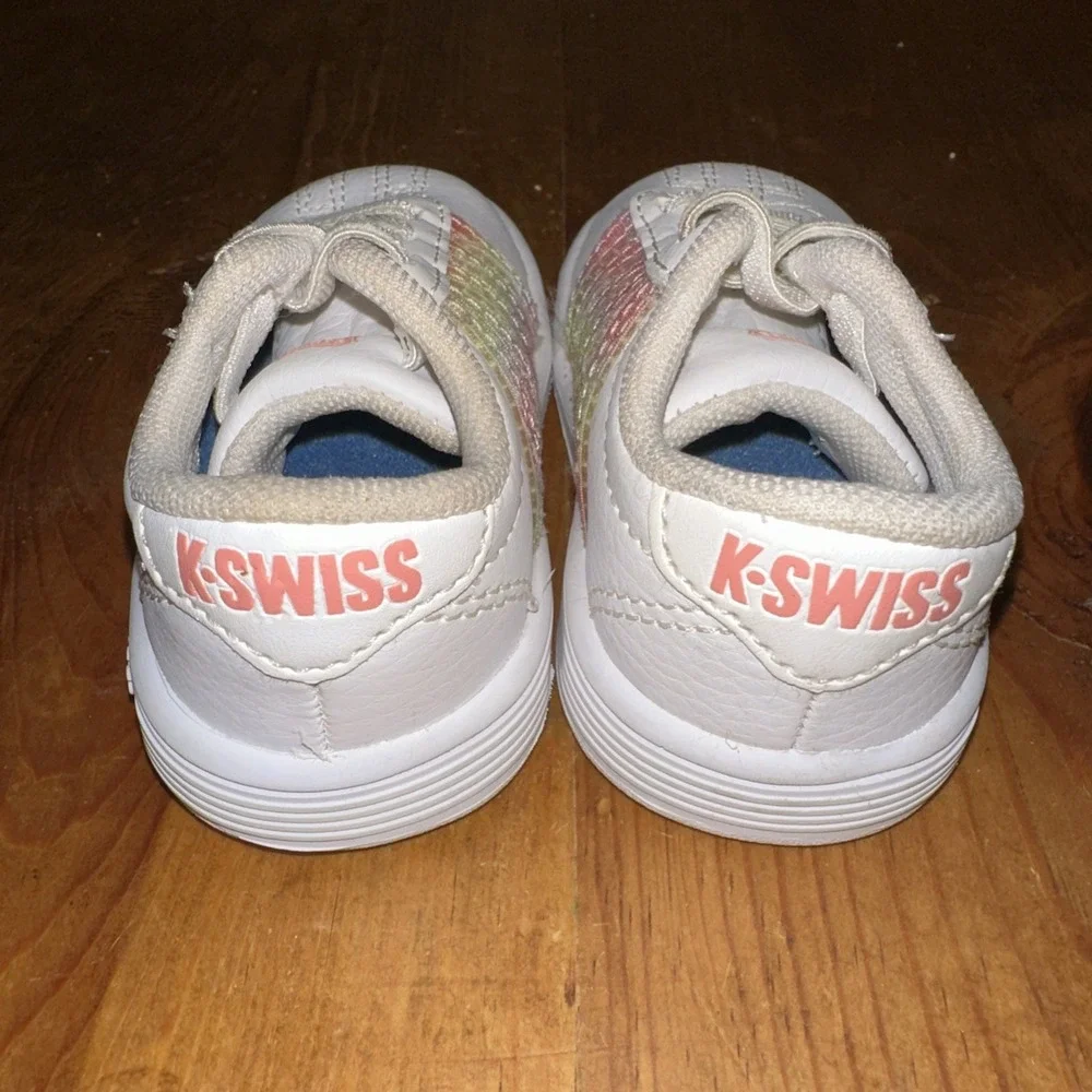 K Swiss Classic Pro White / Rainbow Stripes Toddler Unisex Shoes Size 2